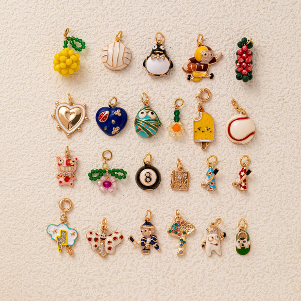 Hand-painted ceramic vintage pendants