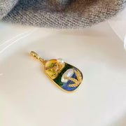 Monet Garden painting pearl pendant