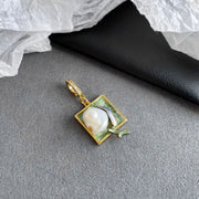 Monet Garden painting pearl pendant