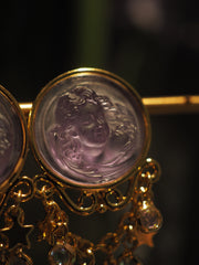 dreamy purple dream angel earrings