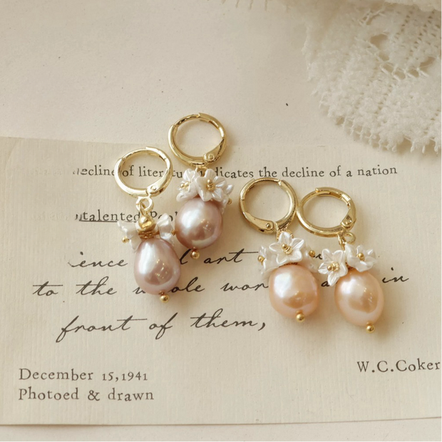 handmade baroque pearl earrings