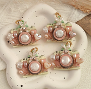 handmade baroque pearl camera pendant