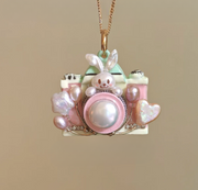 handmade baroque pearl camera pendant