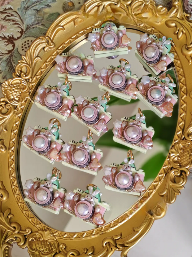 handmade baroque pearl camera pendant