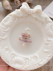 handcrafted Iridescent baroque pearl Christmas tree pendant