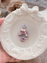 handcrafted Iridescent baroque pearl Christmas tree pendant