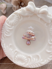 handcrafted Iridescent baroque pearl Christmas tree pendant