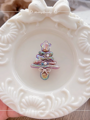 handcrafted Iridescent baroque pearl Christmas tree pendant