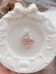 handcrafted Iridescent baroque pearl Christmas tree pendant