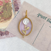 hand-painted baroque pearl floral Oil painting pendant