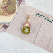 hand-painted baroque pearl floral Oil painting pendant