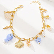 Starfish Shell Beaded Summer Beach Ocean Bracelet
