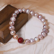 Natural Baroque Pearl Blue Crystal Bracelet