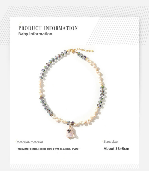 Original Baroque Green Crystal Freshwater Pearl Necklace