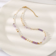 Amethyst Shell Purple Aventurine Baroque Pearl Necklace