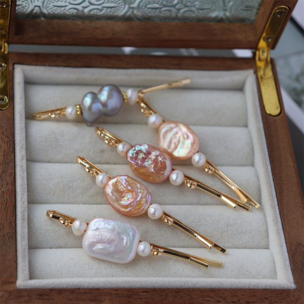 handmade wire wrapped vintage french baroque pearl hair clip