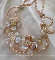 handmade baroque pear floral woven necklace