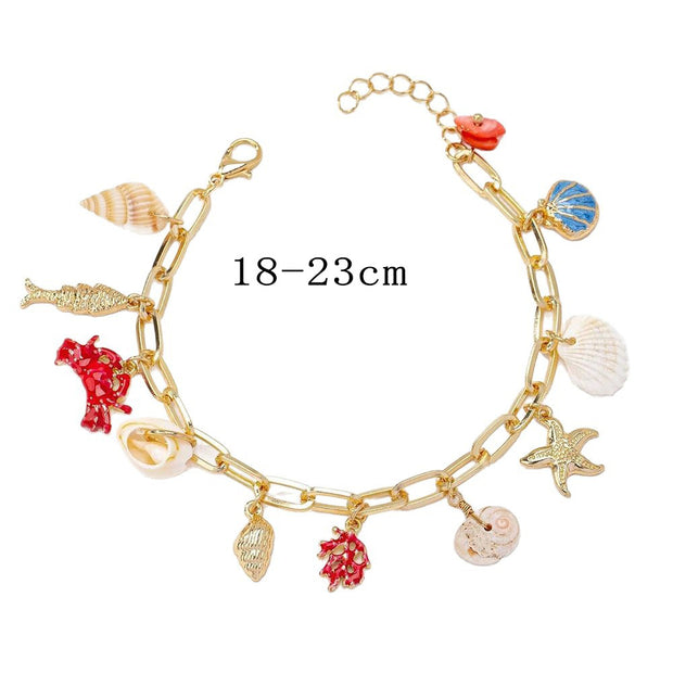 Starfish Shell Beaded Summer Beach Ocean Bracelet