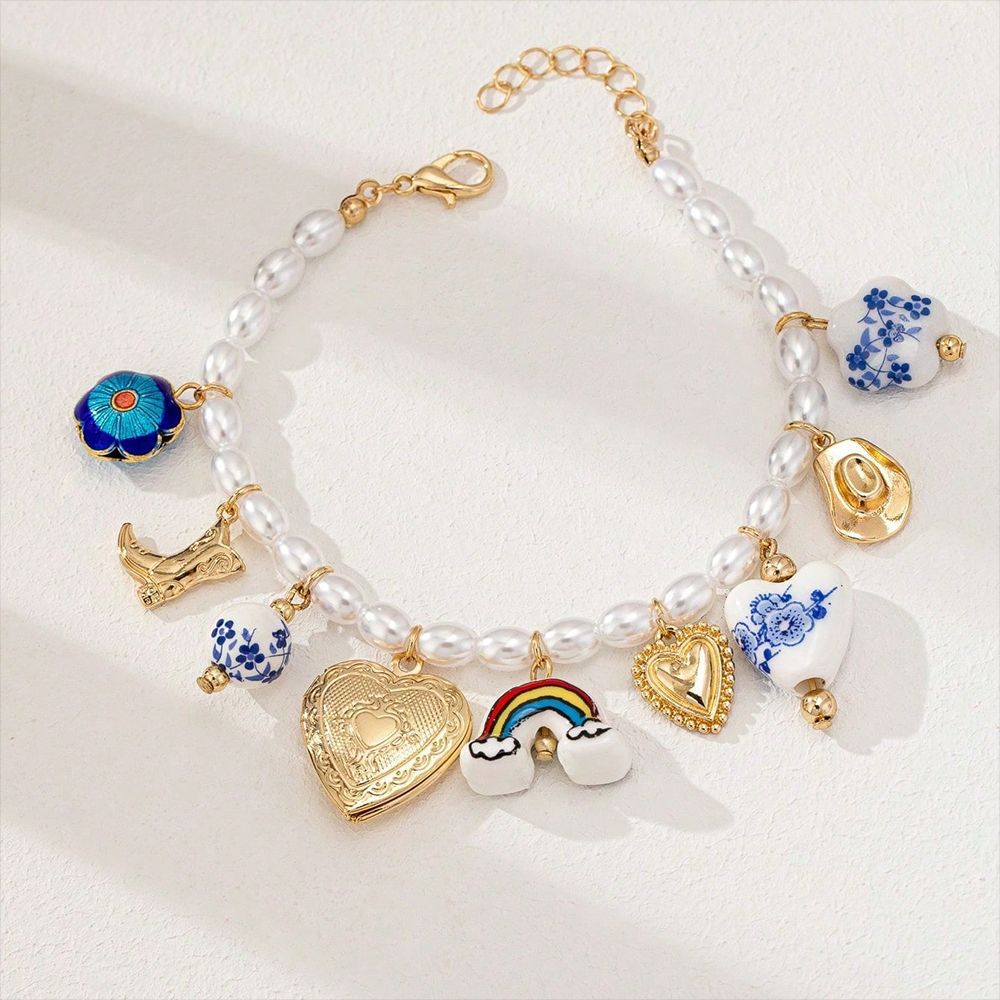 handmade starfish shell beaded summer beach ocean bracelet