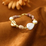 Original Rose Stone Baroque Freshwater Pearl Necklace