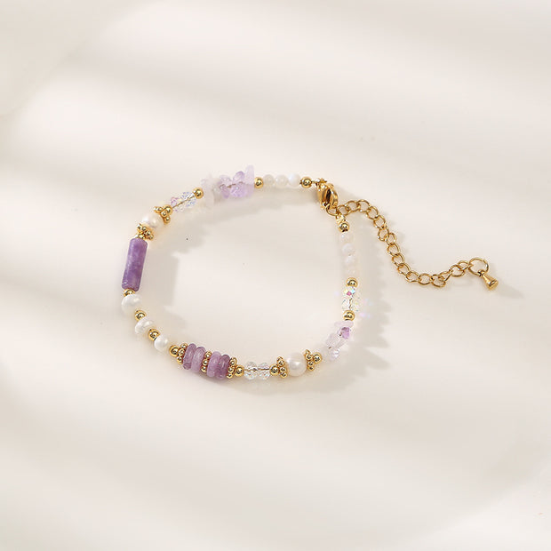 Amethyst Shell Purple Aventurine Baroque Pearl Necklace