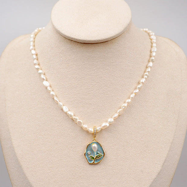 French Style Monet Oil Painting Necklace
