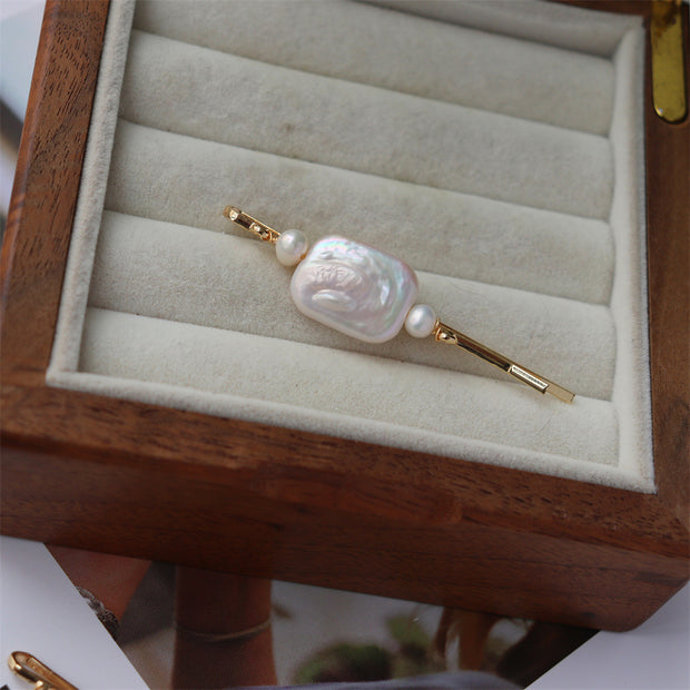 handmade wire wrapped vintage french baroque pearl hair clip