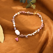 Original Baroque Rose Stone Freshwater Pearl Necklace