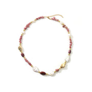Original Rose Stone Baroque Freshwater Pearl Necklace