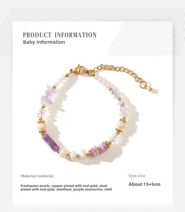 Amethyst Shell Purple Aventurine Baroque Pearl Necklace