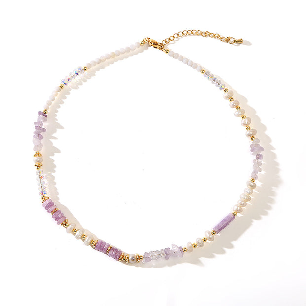 Amethyst Shell Purple Aventurine Baroque Pearl Necklace