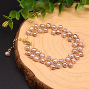 Natural Baroque Pearl Blue Crystal Bracelet