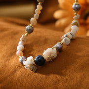 Woven Bud Pink Opal Natural Freshwater Pearl Necklace