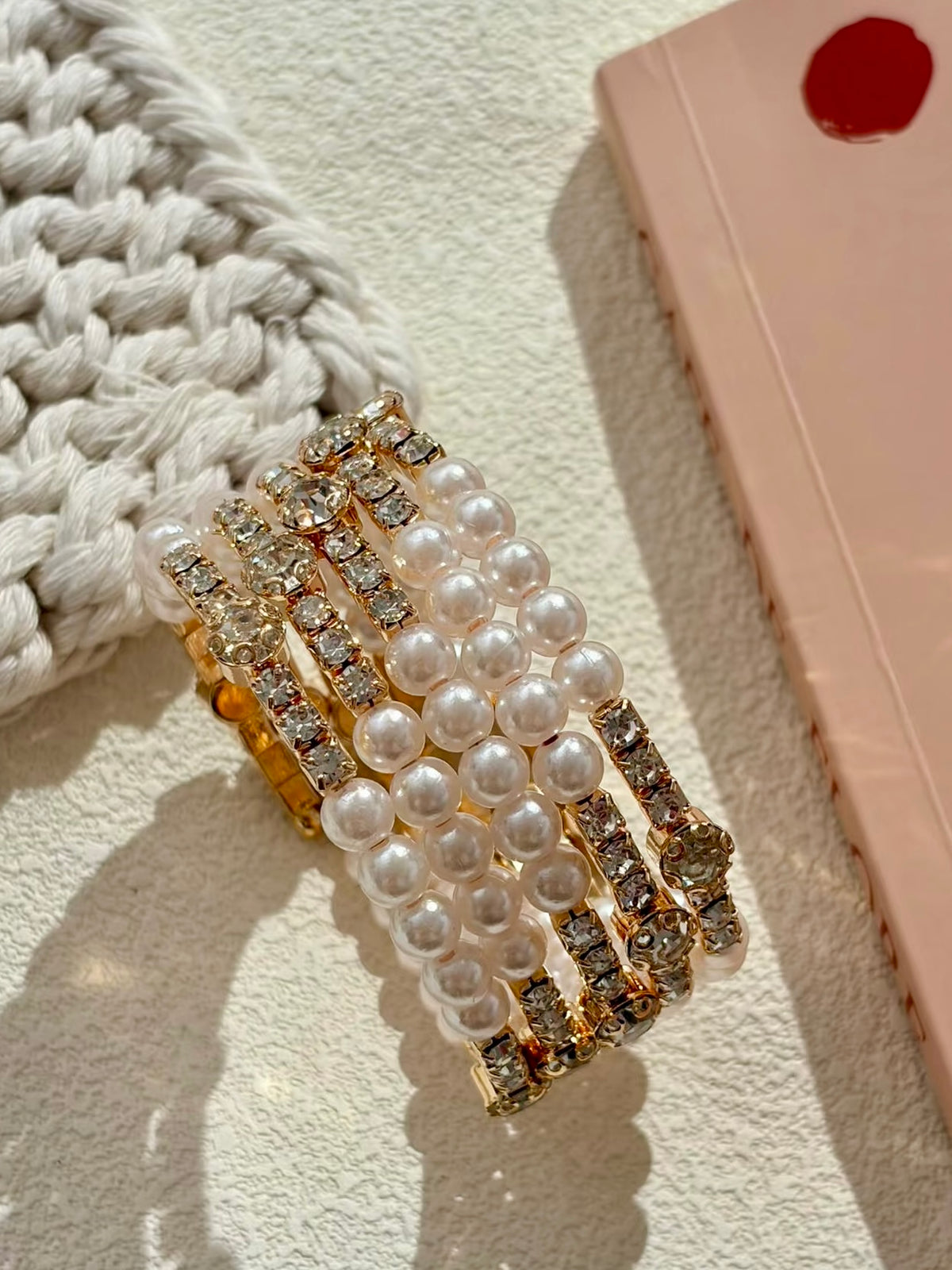 ziron pearl 18k plated bracelet