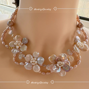 handmade baroque pear floral woven necklace