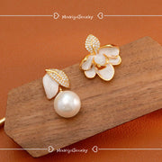 original handmade enamel flower earrings