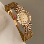 Royal-style Diamond-encrusted Round Dial Gold Watch