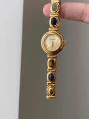 Multi-Colored Agate Patchwork Watch