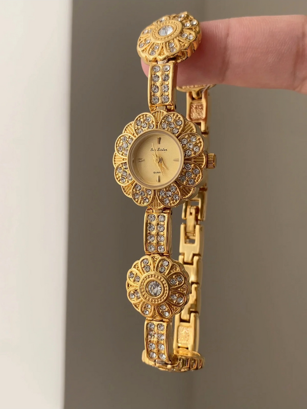 Gold Retro Sparkling Watch