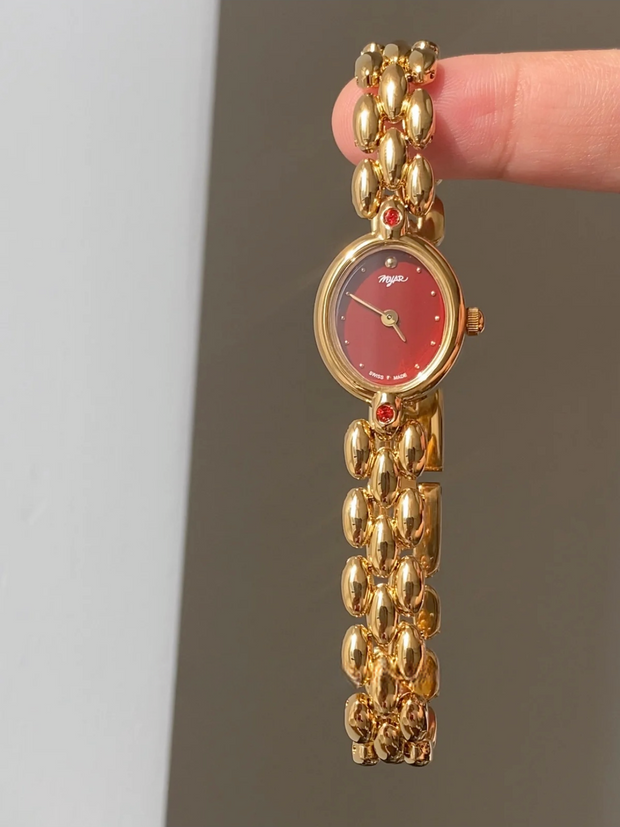 Vintage Gold Woven Strap Watch
