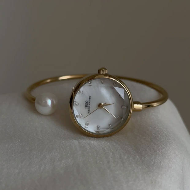 Round Pearl Simple Women's Watch
