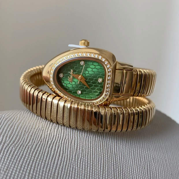 original green and gold snake watch