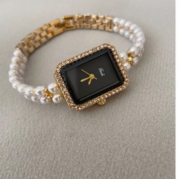 Square Pearl Chain Watch