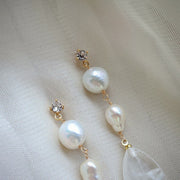 handmade natural baroque pearl sterling silver earrings