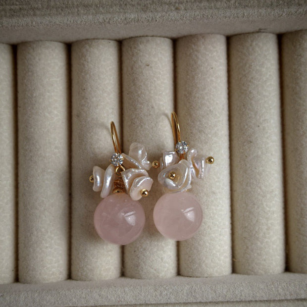 artisan baroque pearl handmade silver earrings