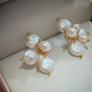 one-of-a-kind baroque pearl flower earrings