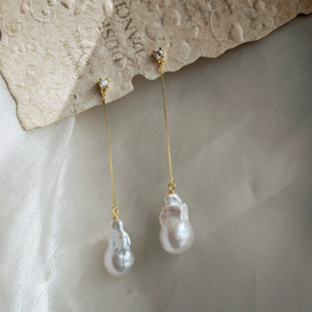 handmade baroque pearl earrings