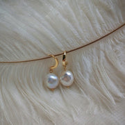 handmade baroque pearl simple earrings