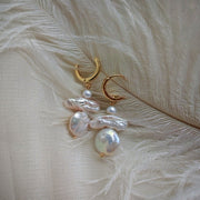 handmade baroque pearl simple earrings
