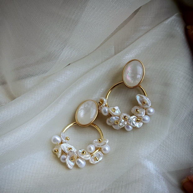handmade romantic baroque pearl earrings